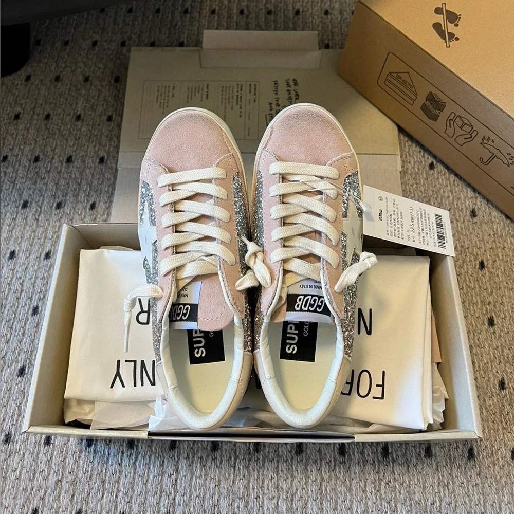 Golden Goose silver sequin flat shoes board shoes - Picture 4 of 7
